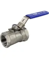 Кран шаровой DN.ru BV3232P-SP-T-H Ду20 Ру63 стандартнопроходной двухходовой, нержавеющая сталь SS316, внутренняя резьба, уплотнение - PTFE, ручка-рычаг