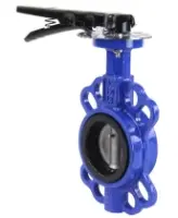 Затвор дисковый поворотный DN.ru WBV3432E-2W-Fb-H Ду65 Ру16 межфланцевый, корпус - углеродистая сталь WCB, диск - нержавеющая сталь 316L, уплотнение - EPDM, с рукояткой, квадрат 9х9, F05