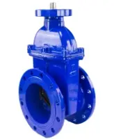 Задвижка клиновая 30ч939р (аналог МЗВ) DN.ru GVWN1414E-2W-F Ду300 Ру10 двусторонняя, фланцевая, клин - обрезиненный, шпиндель - невыдвижной, корпус - чугун, уплотнение - EPDM, с голым штоком, цвет - синий