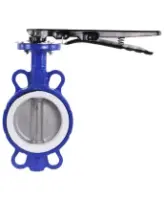 Затвор дисковый поворотный DN.ru WBV3432P-2W-Fb-H Ду100 Ру16 межфланцевый, корпус - углеродистая сталь WCB, диск - нержавеющая сталь 316L, уплотнение - PTFE, с рукояткой, квадрат 11х11, F07