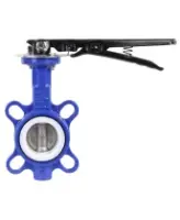 Затвор дисковый поворотный DN.ru WBV3432P-2W-Fb-H Ду40 Ру16 межфланцевый, корпус - углеродистая сталь WCB, диск - нержавеющая сталь 316L, уплотнение - PTFE, с рукояткой, квадрат 9х9, F05