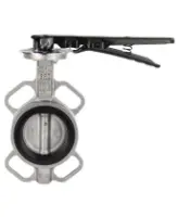 Затвор дисковый поворотный DN.ru WBV3232N-2W-Fb-H Ду80 Ру16 межфланцевый, корпус - нержавеющая сталь 316L, диск - нержавеющая сталь 316L, уплотнение - NBR, с рукояткой, квадрат 9х9, F05