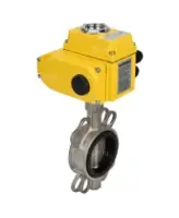Затвор дисковый поворотный DN.ru WBV3232E-2W-Fb-H Ду125 Ру16, корпус - нержавеющая сталь 316L, диск - нержавеющая сталь 316L, уплотнение - EPDM, с электроприводом DN.ru QT-N-010EM-O1-220VAC-У1 220В